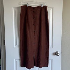 Metropolitan Linen Midi Skirt